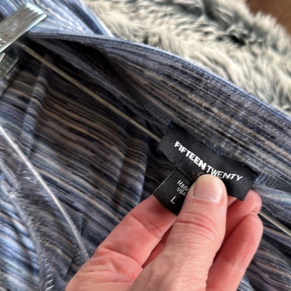 Fifteen Twenty size L blue striped MIDI skirt - Picture 6 of 6